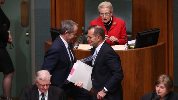 Old ways: Prime Minister Tony Abbott and Opposition Leader Bill Shorten during question time.