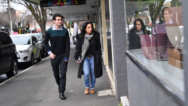 On a mission: Tales of Brick and Mortar website founder Aron Lewin  and photographer Tatiana CC Scott in Bay Street, Brighton.