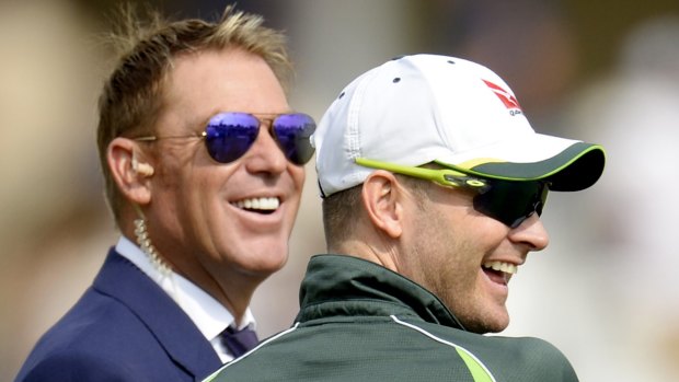 Together: Shane Warne and Michael Clarke.