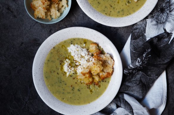 Zucchini and cannellini bean soup.
