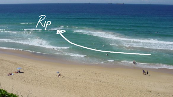 An image from the Jason Markland documentary on rip currents shows another type of rip.
