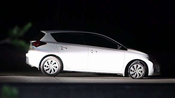 A car at the scene of a fatal shooting near Coffs Harbour in northern NSW.  