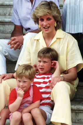 The Princess of Wales with William and Harry in 1987.