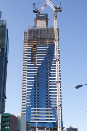 Tower on the corner of Elizabeth and Therry streets.