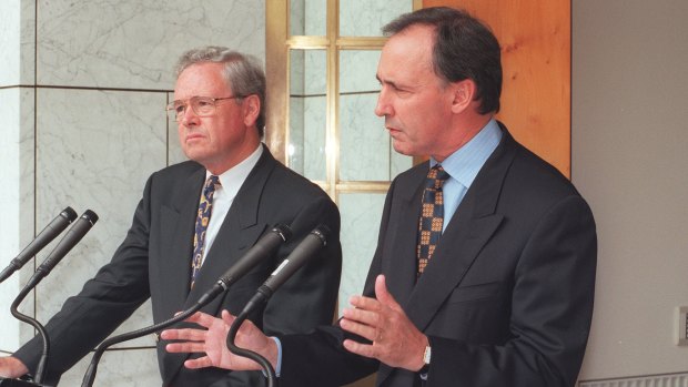 Ralph Willis, finance minister in 1993, with prime minister Paul Keating.