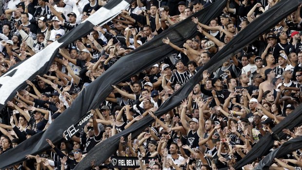 In good company: Corinthians fans can pledge their undying support to their club.