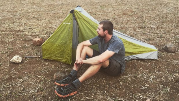 Mackay and his tent.