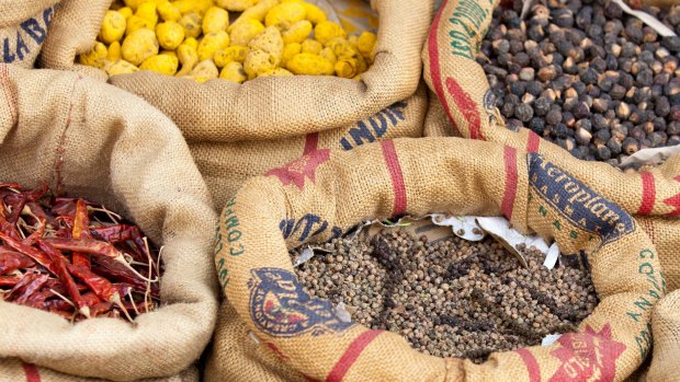 Spices for sale on Bazaar Road – large orders only!