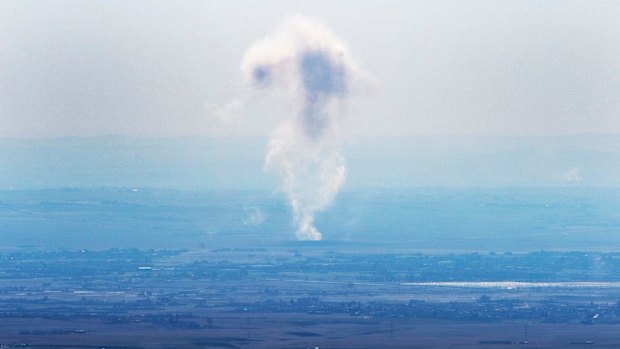 Smoke rises after an airstrike near Mosul earlier this week.