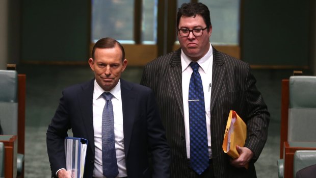 George Christensen, right, with Prime Minister Tony Abbott earlier this month.