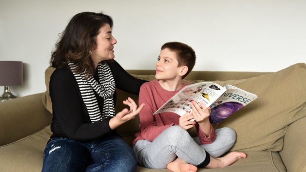 Carly Landa home schools her son Louie, who is on the autism spectrum and suffers anxiety. 
