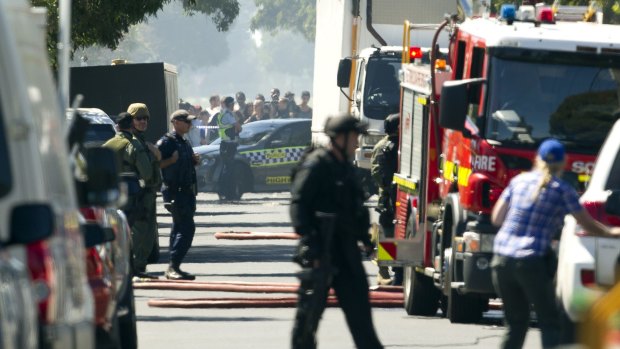 Members of  the Victoria Police Special Operations Group attend the standoff with Antonio Loguancio in 2013.
