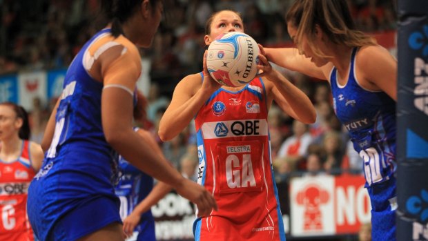 On target: Swifts goal attack Susan Pettitt in action during their victory over the Northern Mystics on Sunday. 
