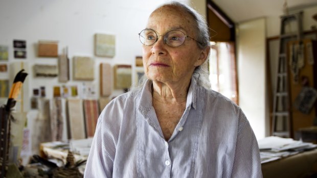 82-year-old artist Jenny Sages in her home studio.