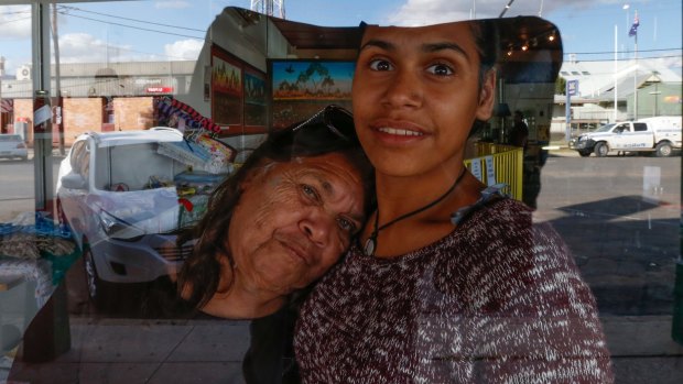 Walgett High School student, Keria Fernando,16, with her grandmother, Iris Fernando.