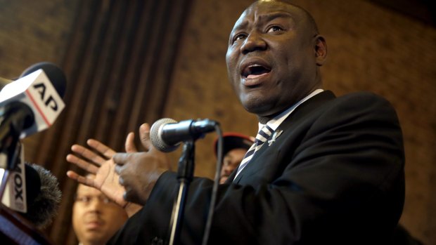 Bias alleged: Attorney Benjamin Crump denounced the handling of the investigation into the shooting death of Michael Brown, 18.