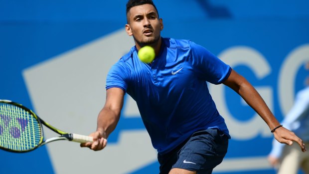 Taking it on the chin: Nick Kyrgios.
