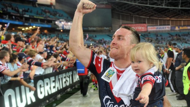 Proven in heat of battle: Maloney enjoys a title with the Roosters.