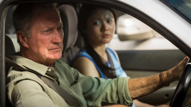 "A fairly brutal ride": Bryan Brown and Jenny Wu in Kriv Stenders' <i>Australia Day</i>.