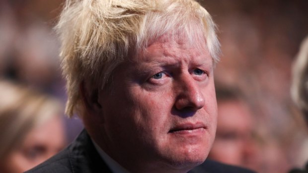 Boris Johnson, UK foreign secretary, attends the speech by Theresa May, UK prime minister and leader of the Conservative Party, at the party's annual conference in Manchester, UK.