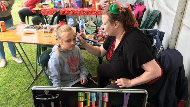 Face painting at the 2017 construction industry family picnic day in Adelaide on Monday 