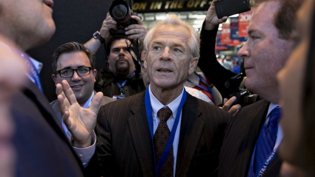 Peter Navarro, centre, has been picked for a trade advisory role.