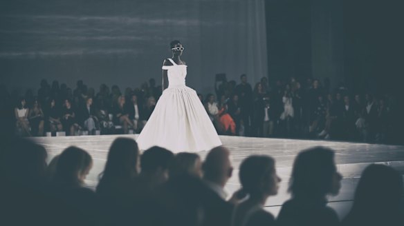 Models showcase designs during the Maticevski show during Fashion Week Australia.