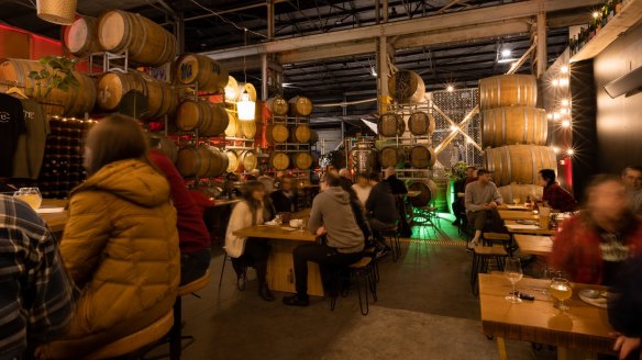 Inside Bar La Sirene at the brewery in Alphington.