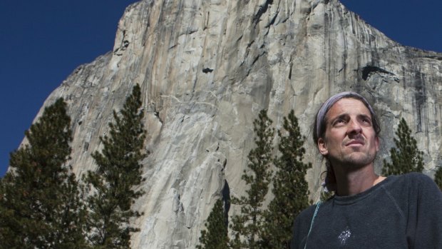 Dean Potter in front of El Capitan in Yosemite National Park.