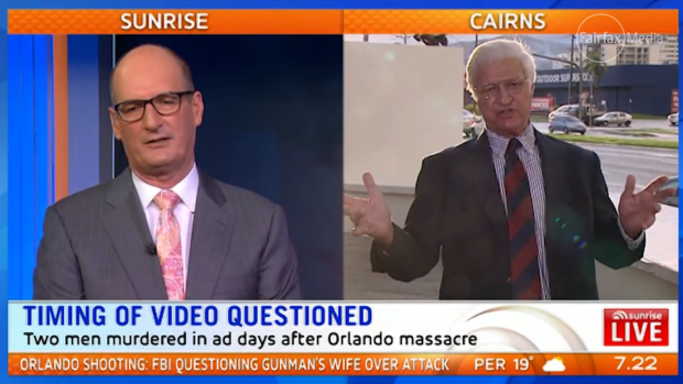 <i>Sunrise</i> co-host David Koch clashes with Bob Katter over an election campaign ad about guns.