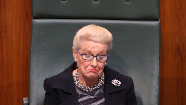 Speaker Bronwyn Bishop. Whisking Mrs Bishop to the Liberal Party fundraiser at Clifton Springs Golf Club was a routine matter.