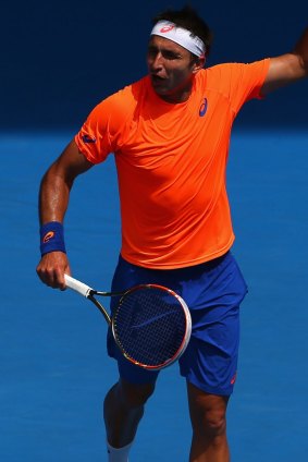 The man speaks his mind: Marinko Matosevic reacts to a point in his match against Andy Murray.