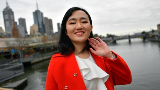 Eva Zhuang was born in Xinjiang but now calls Melbourne home. 'I like the weather,' she says.