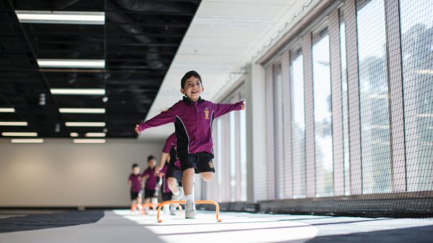 Haileybury College students have indoor and outdoor areas in which to play.