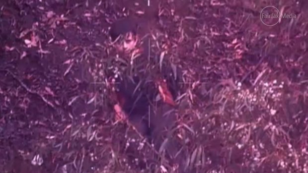 Police helicopter footage shows the moment lost 11-year-old boy Luke Shambrook was found.