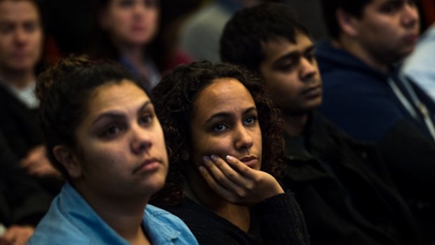 Members of the crowd at the Convention Centre.