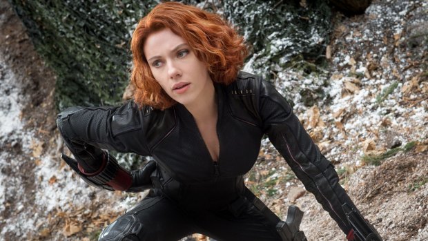 Potential replacement: Scarlett Johansson, seen here in <I>Avengers: Age of Ultron</i>, could take up the role of Lisbeth Salander. 