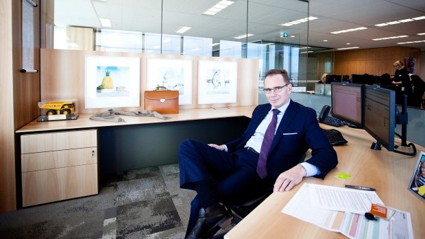 BHP Billiton CEO Andrew Mackenzie in his office in Melbourne.