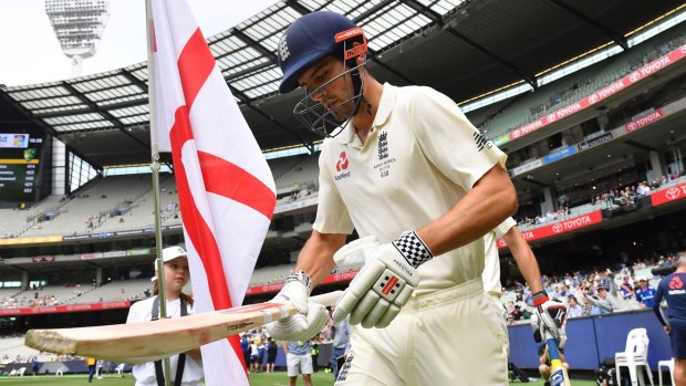 Saving grace: Alastair Cook defied his doubters in carrying his bat to the highest MCG total by a tourist.