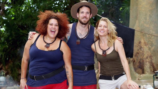 Full of surprises: Dane Swan with Casey Donovan and Natalie Bassingthwaighte.