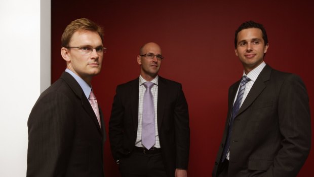 Matthew Ryland (left) with David Pace and Marc Hester of Greencape Capital.