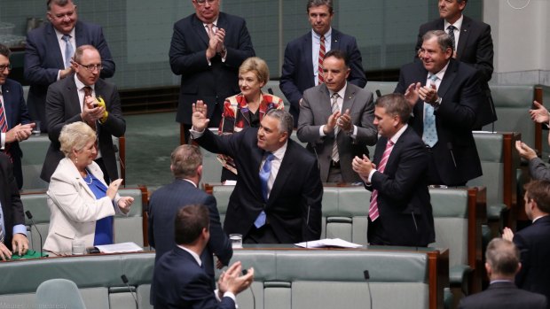 Mr Hockey receives a standing ovation from colleagues upon his farewell speech.