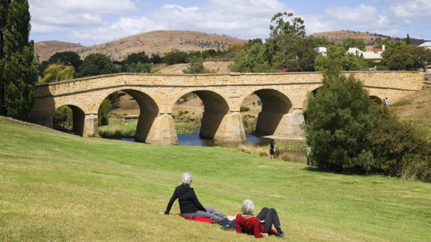 Richmond Bridge the first stone bridge in Australia, built by convicts in 1823. 