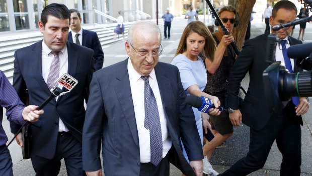 Eddie Obeid outside the NSW Supreme Court shortly before he was jailed in December 2016.