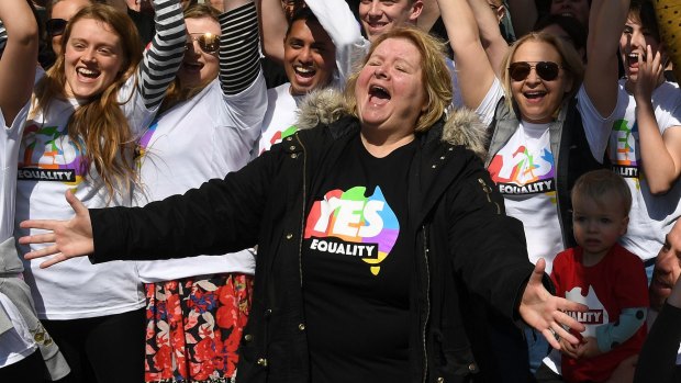 Magda Szubanski, launching the Vote Yes campaign earlier this year.