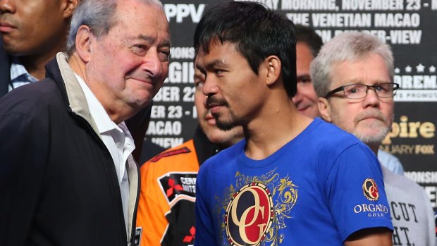 Bob Arum (L) with Manny Pacquiao .