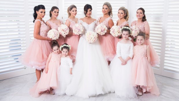 Khadijeh "Kat" Mehajer and her bridesmaids.