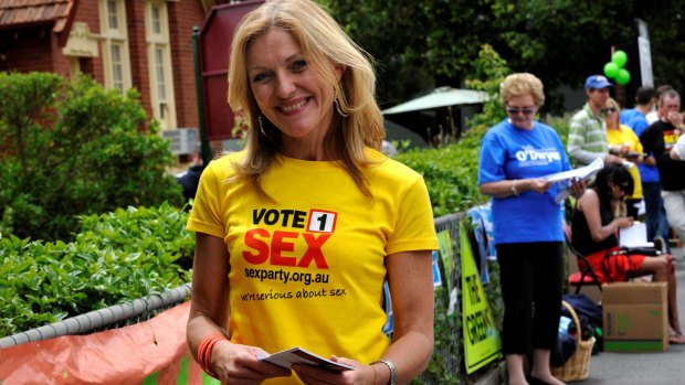 Fiona Patten campaigning in 2009.