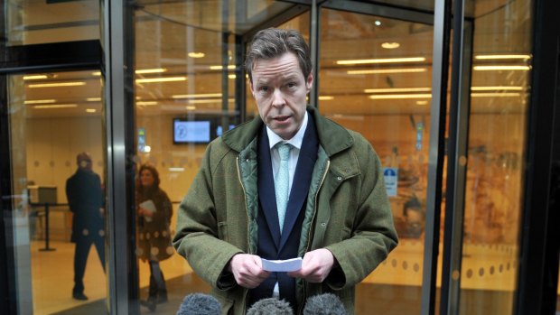 George Bingham, the only son of missing peer Lord Lucan, speaks to the media outside the High Court in London, where he was granted a death certificate by a High Court judge  on Wednesday.