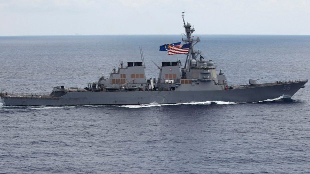 The USS John S McCain destroyer in a file picture.